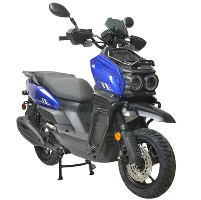 HHH Tank 150 Moped Gas Scooter 150cc Motorcycle Automatic Adult Bike with 12" Aluminum Wheels